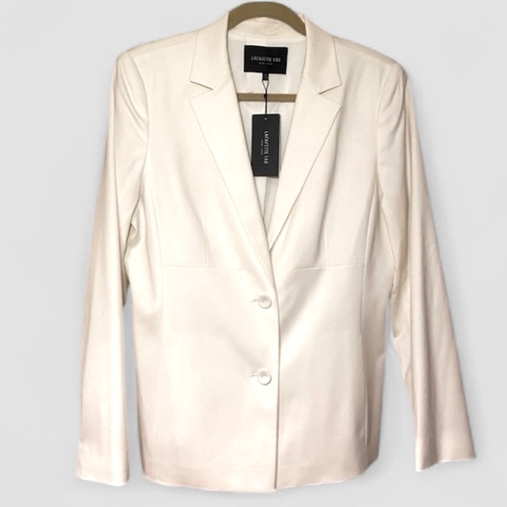 NWT Lafayette 148 Women’s Wool Gabardine in Winter White‎